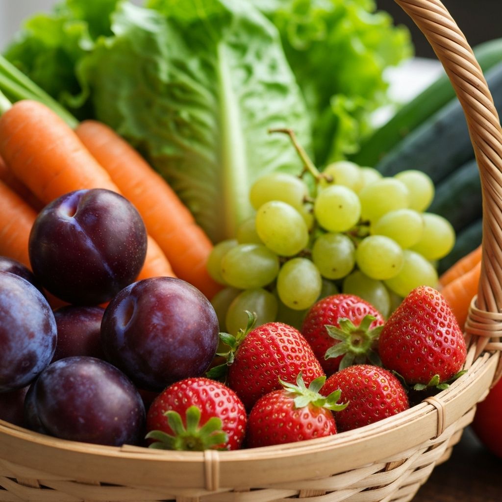 Fresh vegetables and fruits